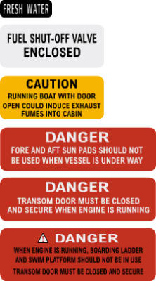 Sea Ray safety labels